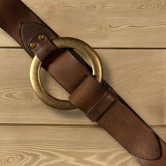 Gap Accessories - Vintage Y2K Gap Wide Belt Womens Brown Leather Boho Festival Costume Size M